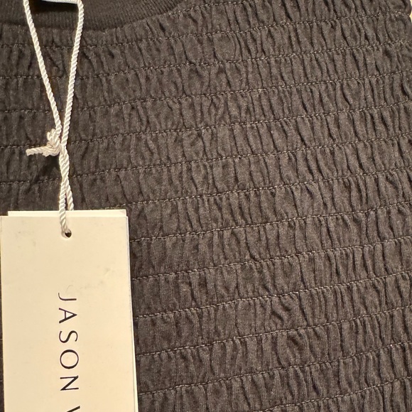 JASON WU- New Black Sleeveless Cotton Smocked Top/ Tank with Ruffle Hem, NWT - Picture 5 of 5